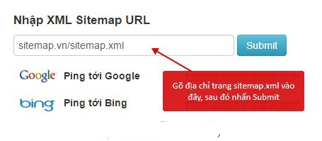 Hướng dẫn nhập XML Sitemap URL